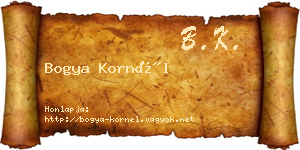 Bogya Kornél névjegykártya