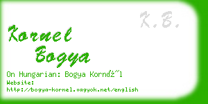 kornel bogya business card